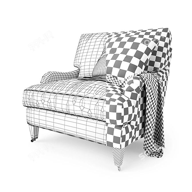 Elegant Essex Chair: Mobility & Durability 3D model image 3