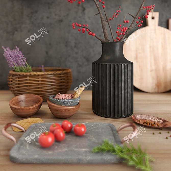 Ethnic Kitchen Set 3D model image 2