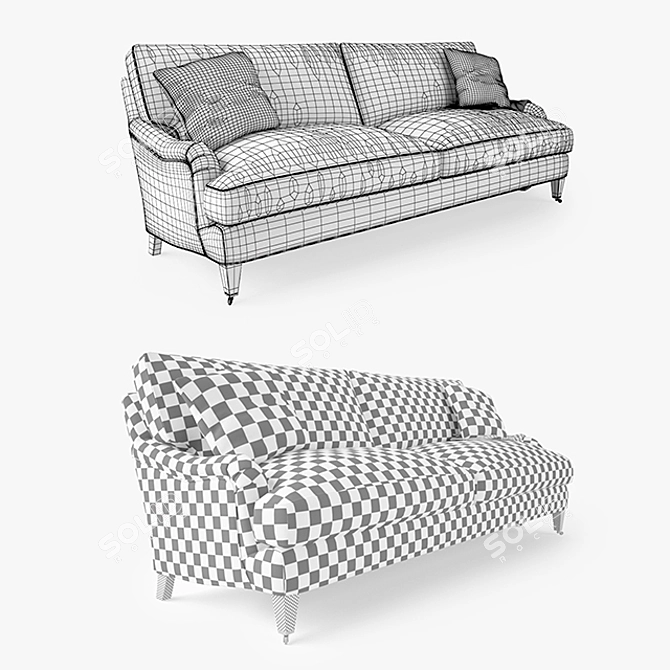 Modern Essex Sofa: Stylish and Versatile 3D model image 3