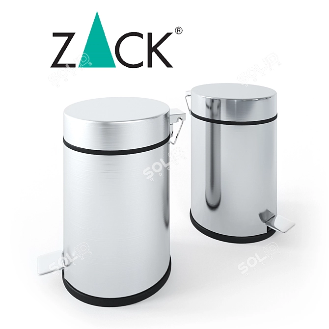 Elegant Stainless Steel Pedal Bin 3D model image 1