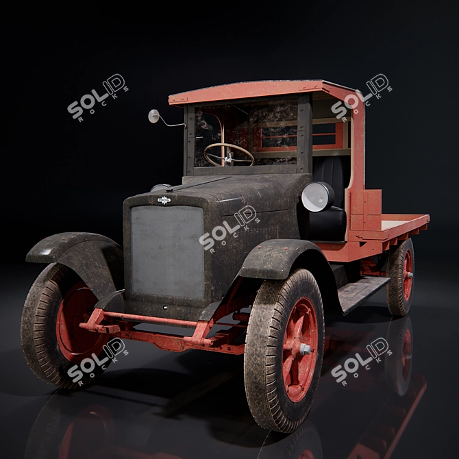 Vintage International Truck 1920 3D model image 1