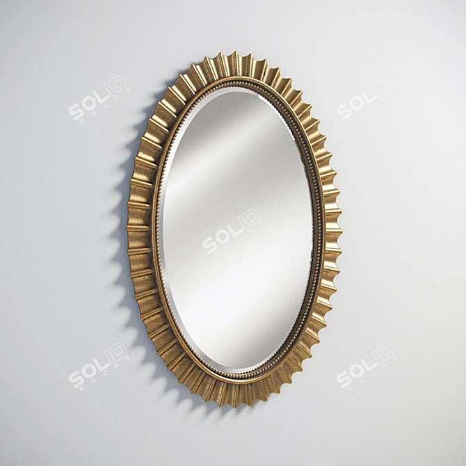 Elegant Oval Mirror: GRAMERCY HOME 3D model image 1