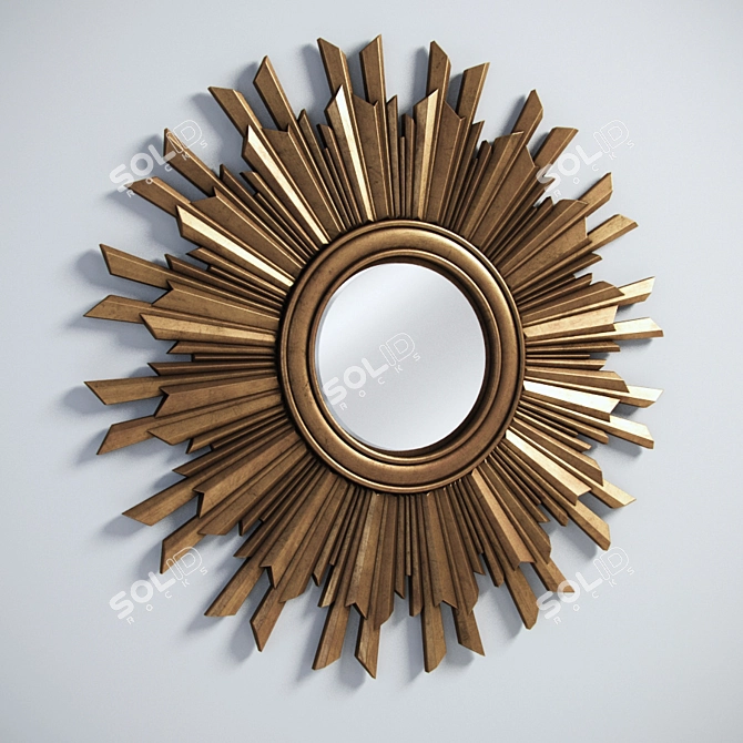 Sleek Sun Mirror to Brighten Your Space 3D model image 1