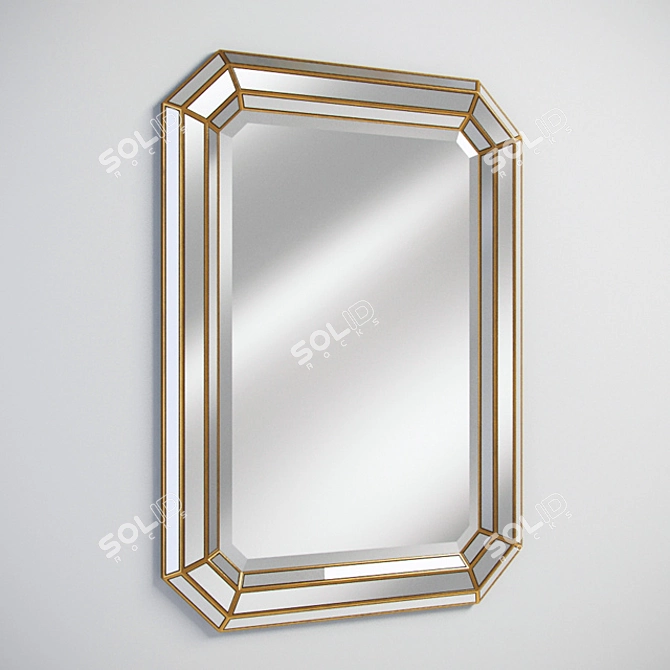 Elegant Corner Mirror - Gramercy Home 3D model image 1