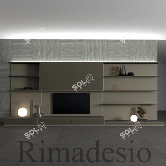 Elegant Rimadesio Glass Doors 3D model image 1