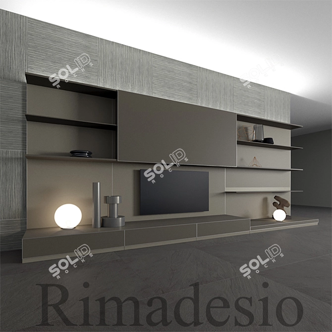 Elegant Rimadesio Glass Doors 3D model image 2