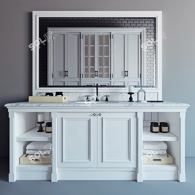 Classic Style Custom Bathroom Furniture 3D model image 1