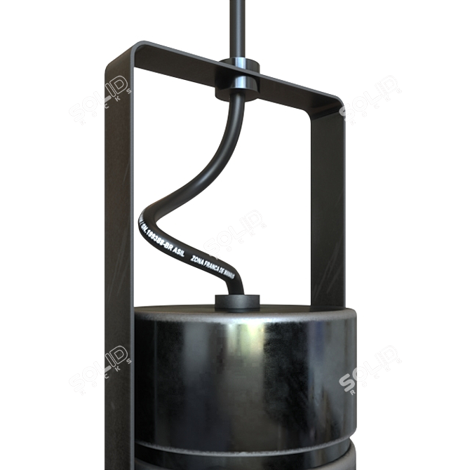 Vintage Industrial Pendant Light 3D model image 2