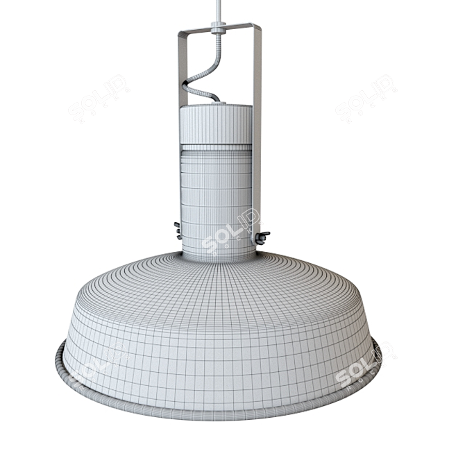 Vintage Industrial Pendant Light 3D model image 3