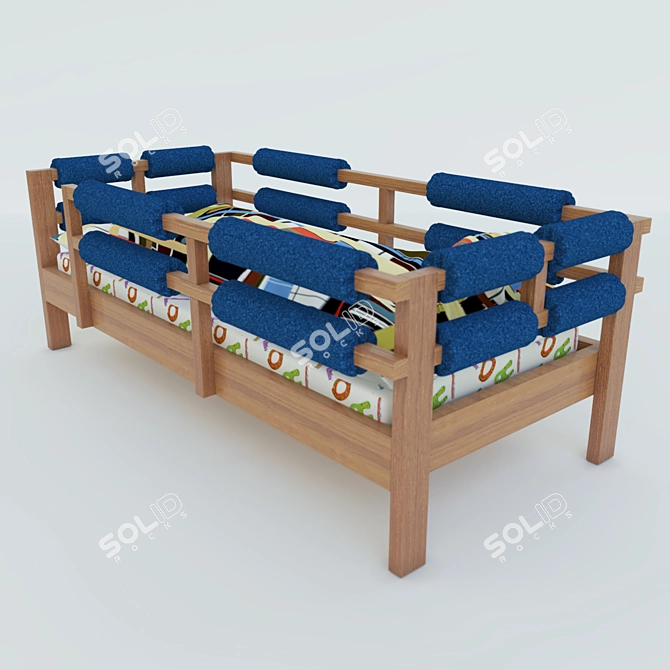 CozyDream Kids Bed: Sweet Dreams 3D model image 1