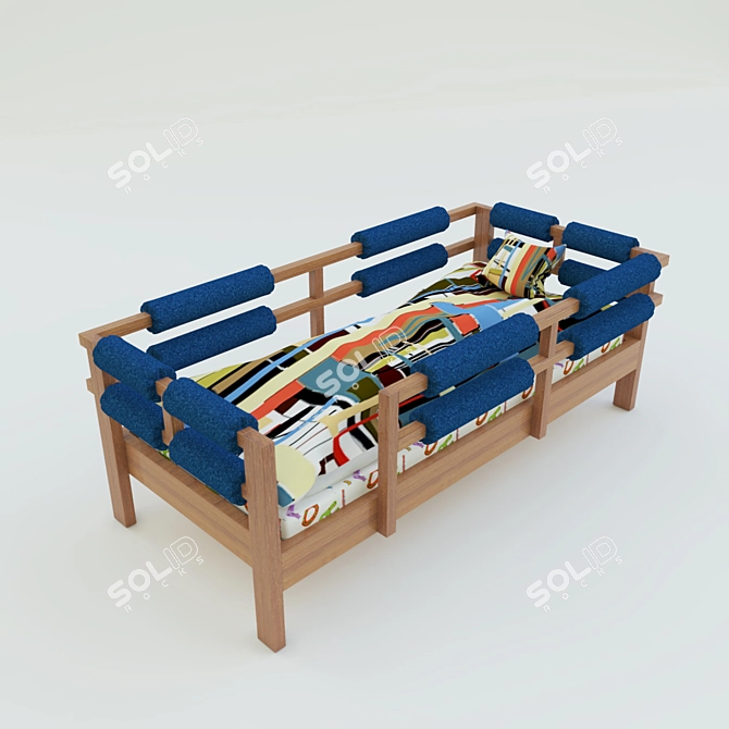 CozyDream Kids Bed: Sweet Dreams 3D model image 2