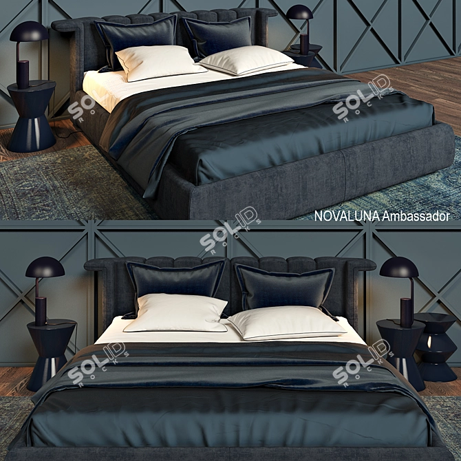 Elegant Ambassador Bed Set 3D model image 1