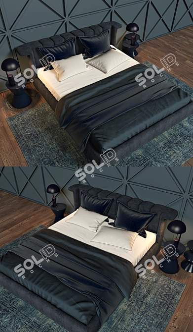 Elegant Ambassador Bed Set 3D model image 2