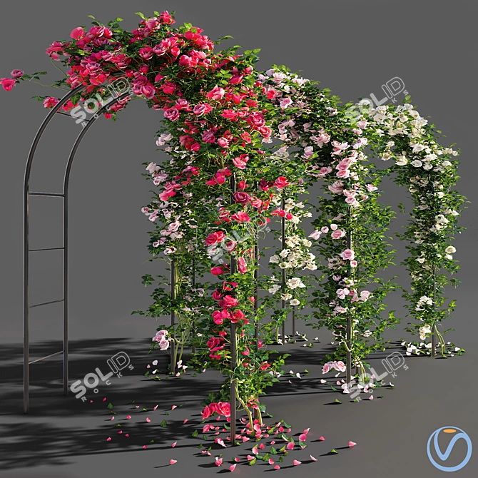 Multifunctional Metal Rose Arch 3D model image 1