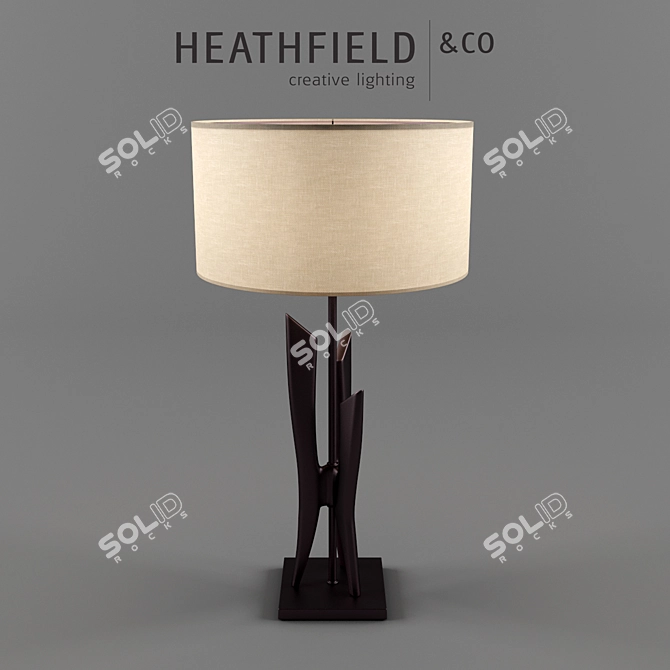Finn Celtic Bronze Table Lamp: Bold, Sculptural, Ambient Light 3D model image 1