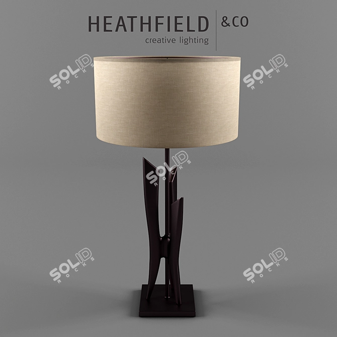 Finn Celtic Bronze Table Lamp: Bold, Sculptural, Ambient Light 3D model image 2