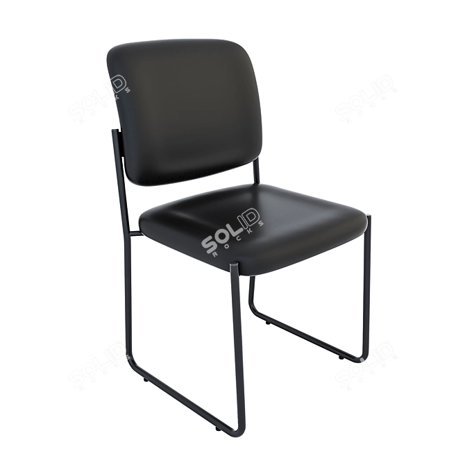 Sleek Visitor Chair: Modern Design 3D model image 1