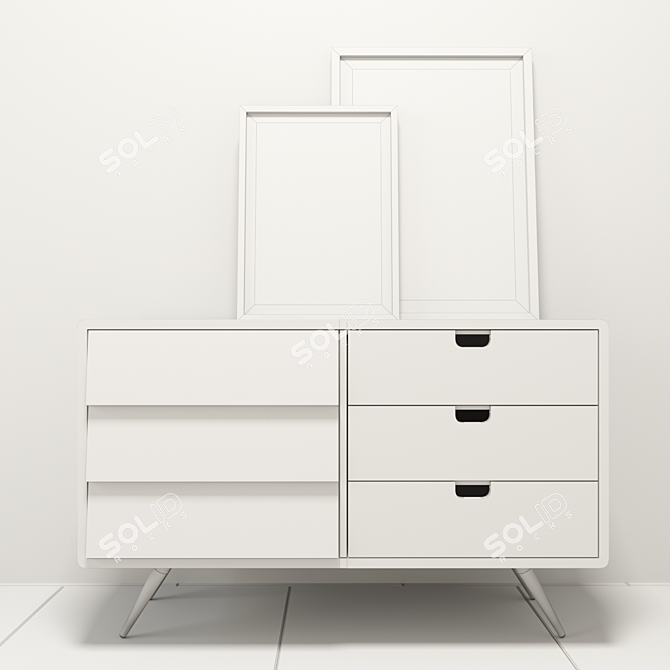 Solid Board Sideboard | 109cm wide 3D model image 3