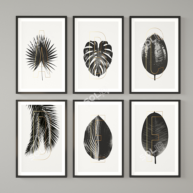 Botanical Bliss: Modern Plant Paintings 3D model image 1