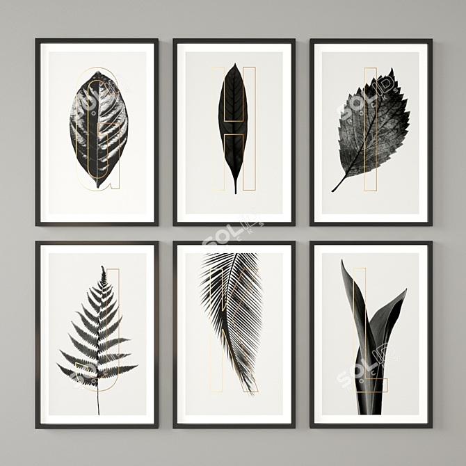 Botanical Bliss: Modern Plant Paintings 3D model image 2