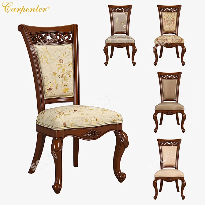 Carpenter Dining Chair: Elegant and Sturdy 3D model image 1