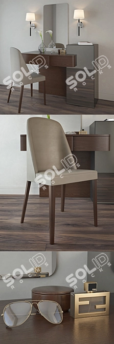 SMA Trendy Toilet Table Set 3D model image 2