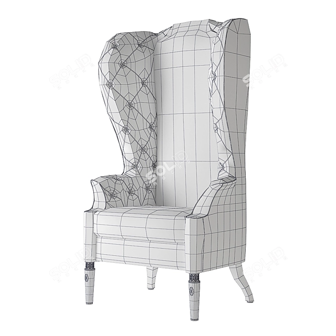 Visionnaire Cop. Beige Alice High-Back Chair 3D model image 3