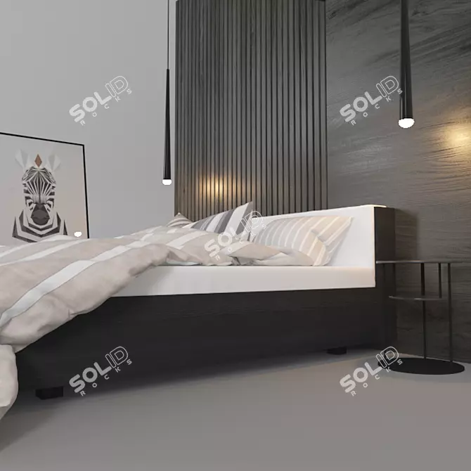 Elegant Vray 3.5 Bed B01 3D model image 3