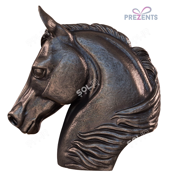 Elegant Spirit: Bronze Horse Sculpture 3D model image 1