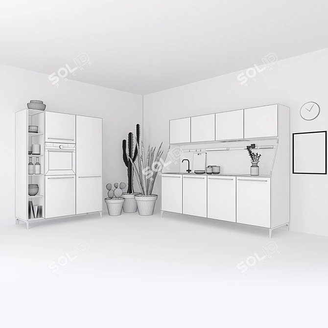 Urban Graphite: Stylish German SieMatic Kitchen 3D model image 3