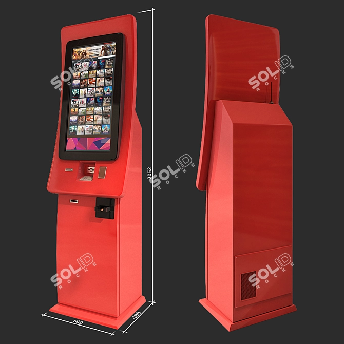 CineTicket VendMachine: Smoothing Screen, Compact Design 3D model image 1