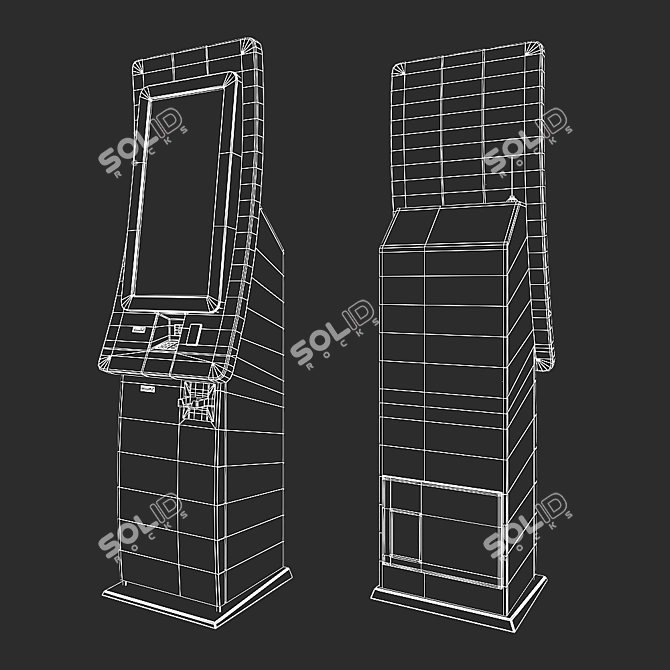 CineTicket VendMachine: Smoothing Screen, Compact Design 3D model image 3