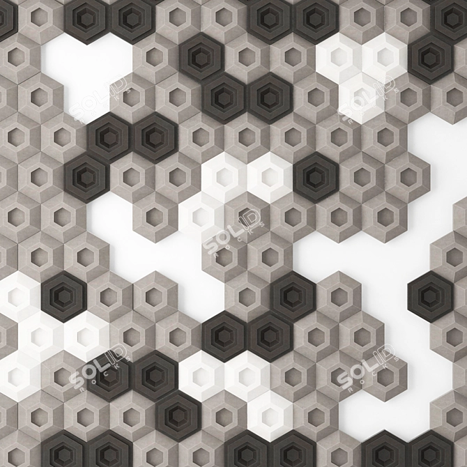 Hexagon Panel Stone Tile: High-Quality 3D Max Solution 3D model image 1