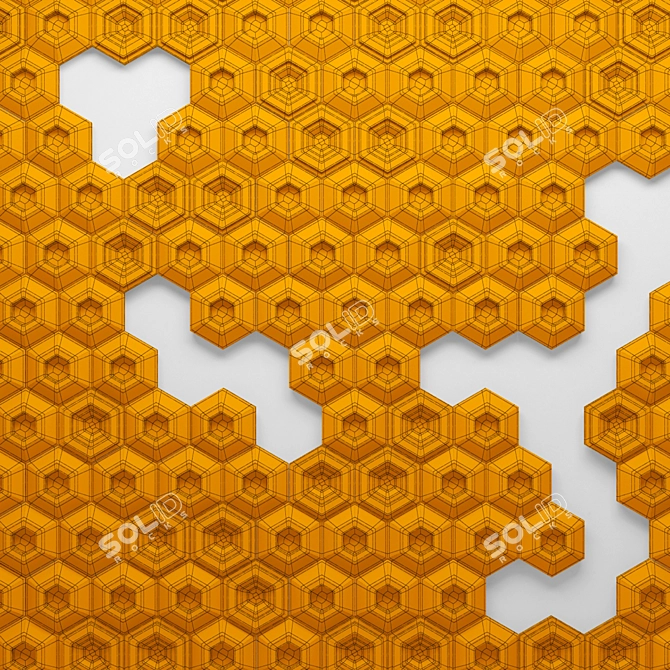 Hexagon Panel Stone Tile: High-Quality 3D Max Solution 3D model image 3