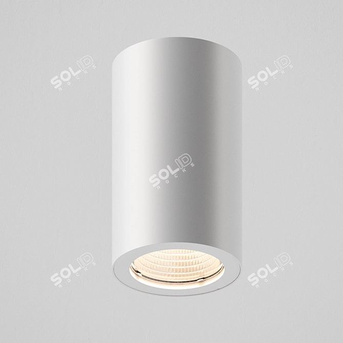 Sleek White Aluminum Ceiling Lamp 3D model image 1