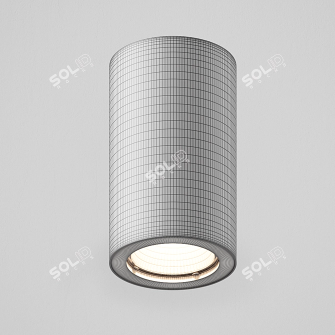 Sleek White Aluminum Ceiling Lamp 3D model image 2