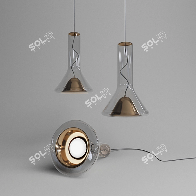 Elegant Whistle Pendant Lamp 3D model image 1