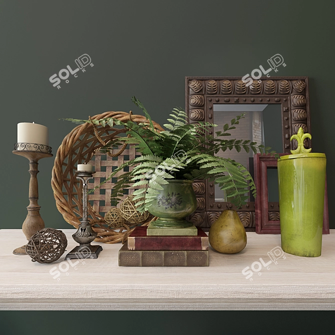 Traditional Ethnic Decor Set 3D model image 1