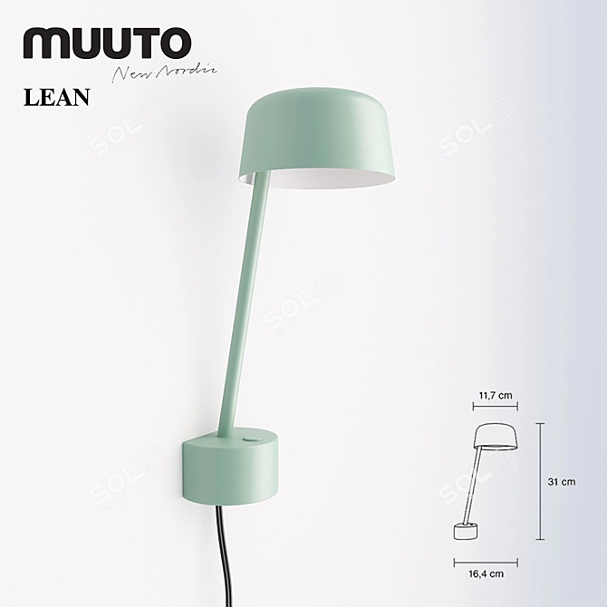 Sleek Muuto LEAN Fixtures 3D model image 1