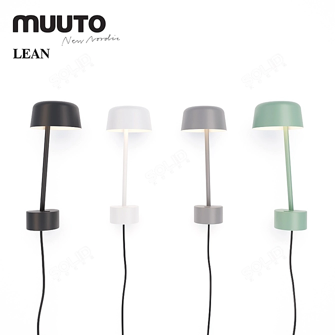 Sleek Muuto LEAN Fixtures 3D model image 2