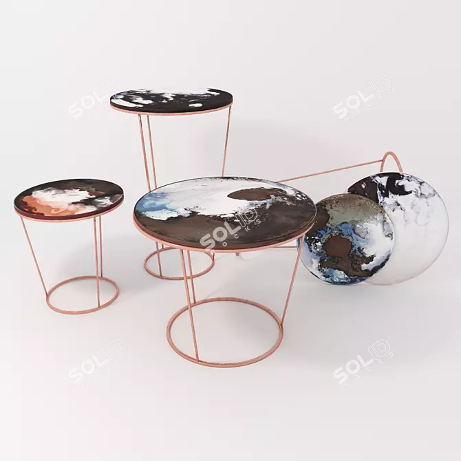 Elegant Ceramic Tables by Elisa 3D model image 1