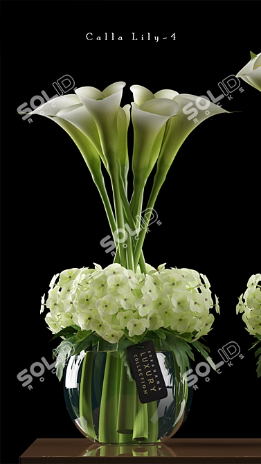 Elegant Calla Lily Arrangement 3D model image 2