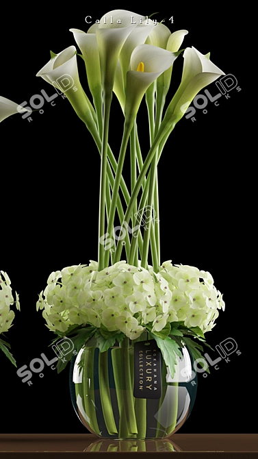 Elegant Calla Lily Arrangement 3D model image 3