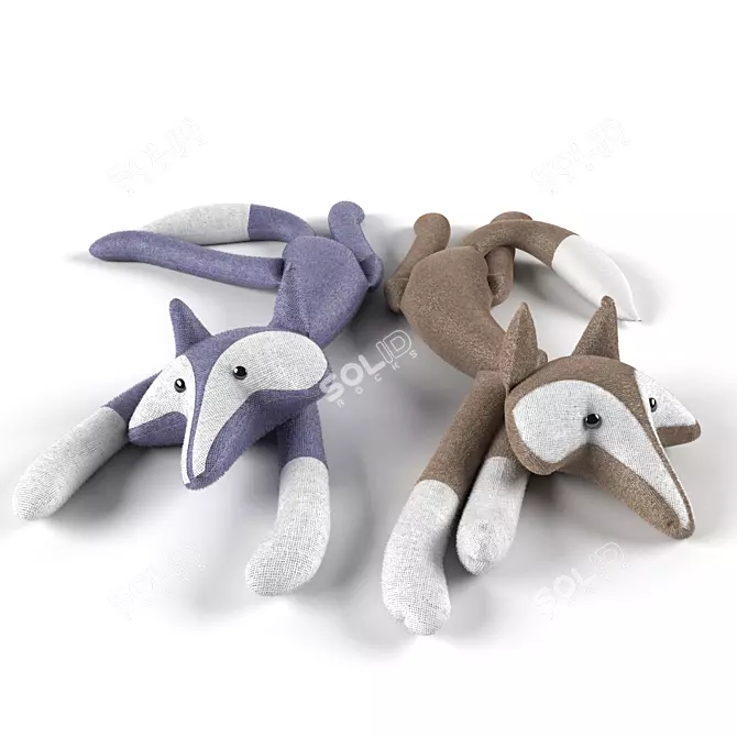 Posable Fox Toy: 2 Colors 3D model image 1