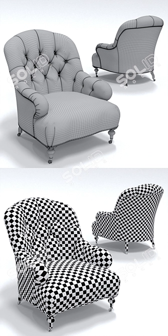 Elegant Duresta Belton Armchair 3D model image 3