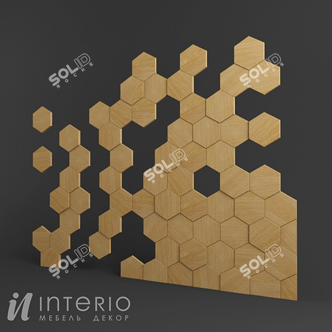 Wooden 3D Paneling 3D model image 1