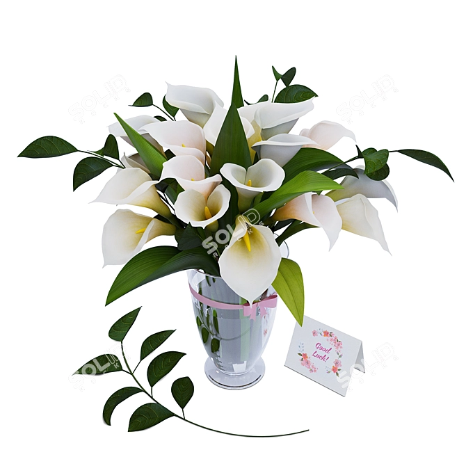 Product Title: Elegant Callas Bouquet 3D model image 1