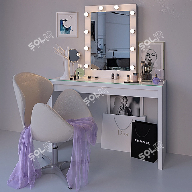 All-in-One Makeup Vanity Set 3D model image 1