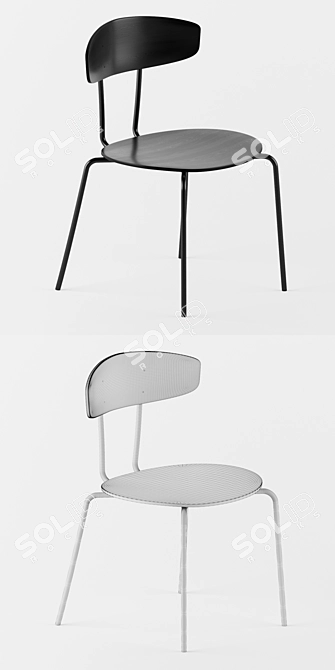 Sleek Scandinavian Dining Set 3D model image 2