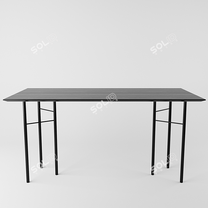 Sleek Scandinavian Dining Set 3D model image 3